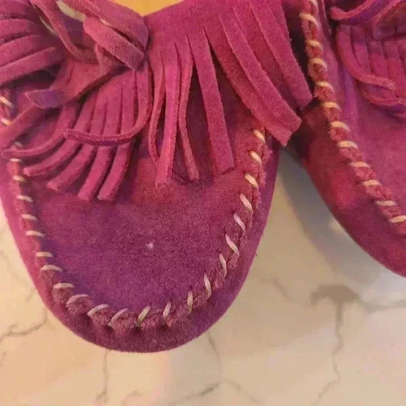 Sporto Suede Moccasins Slip On Loafers Womens Size 9 Fushia Pink - Picture 8 of 8